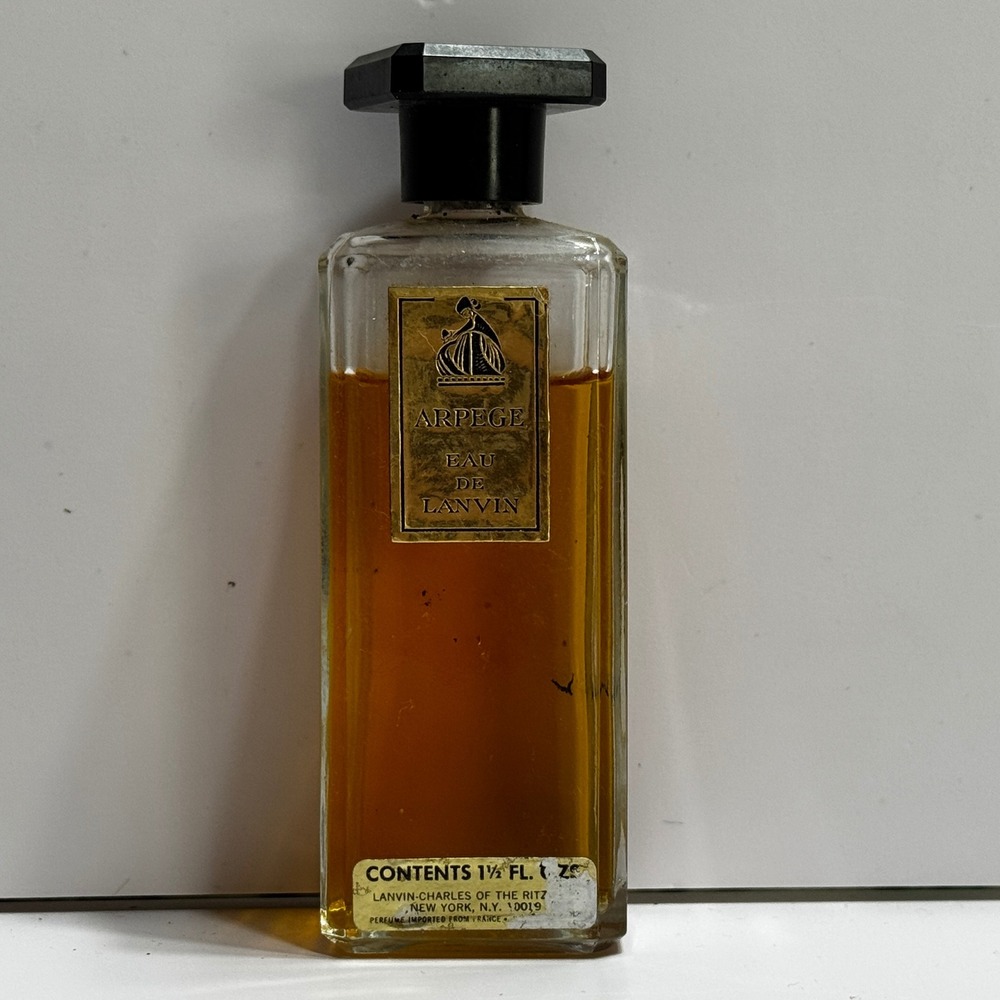 80% Vtg Arpege Eau de Lanvin Splash 1 1/7 oz Glass Bottle Charles of the Ritz NY